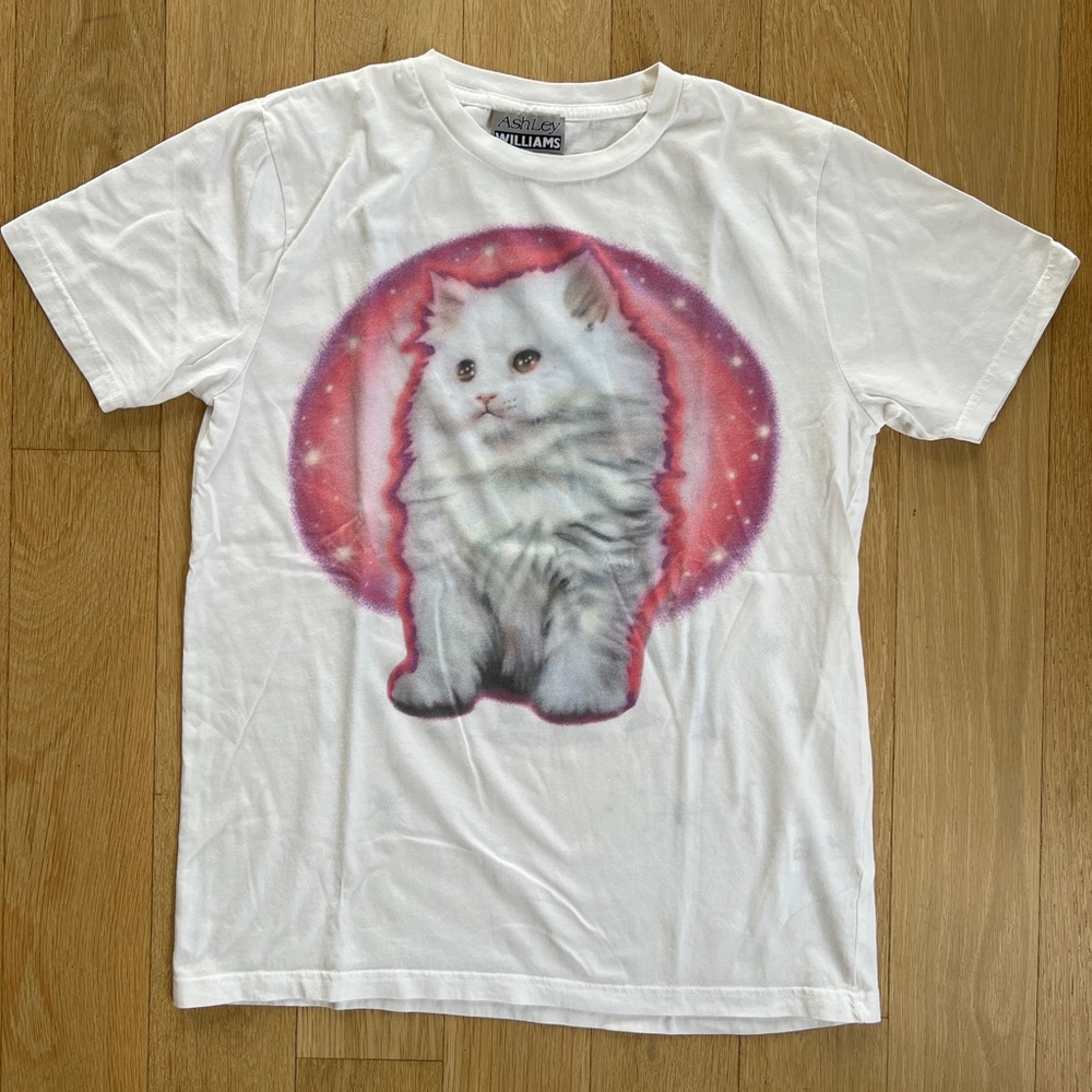 Ashley Williams White Cat Graphic Tee